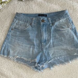 Light blue jean shorts